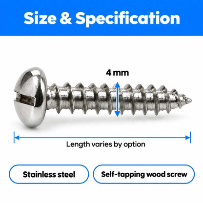 SS PanHead Self Tapping Wood Screws-4MM