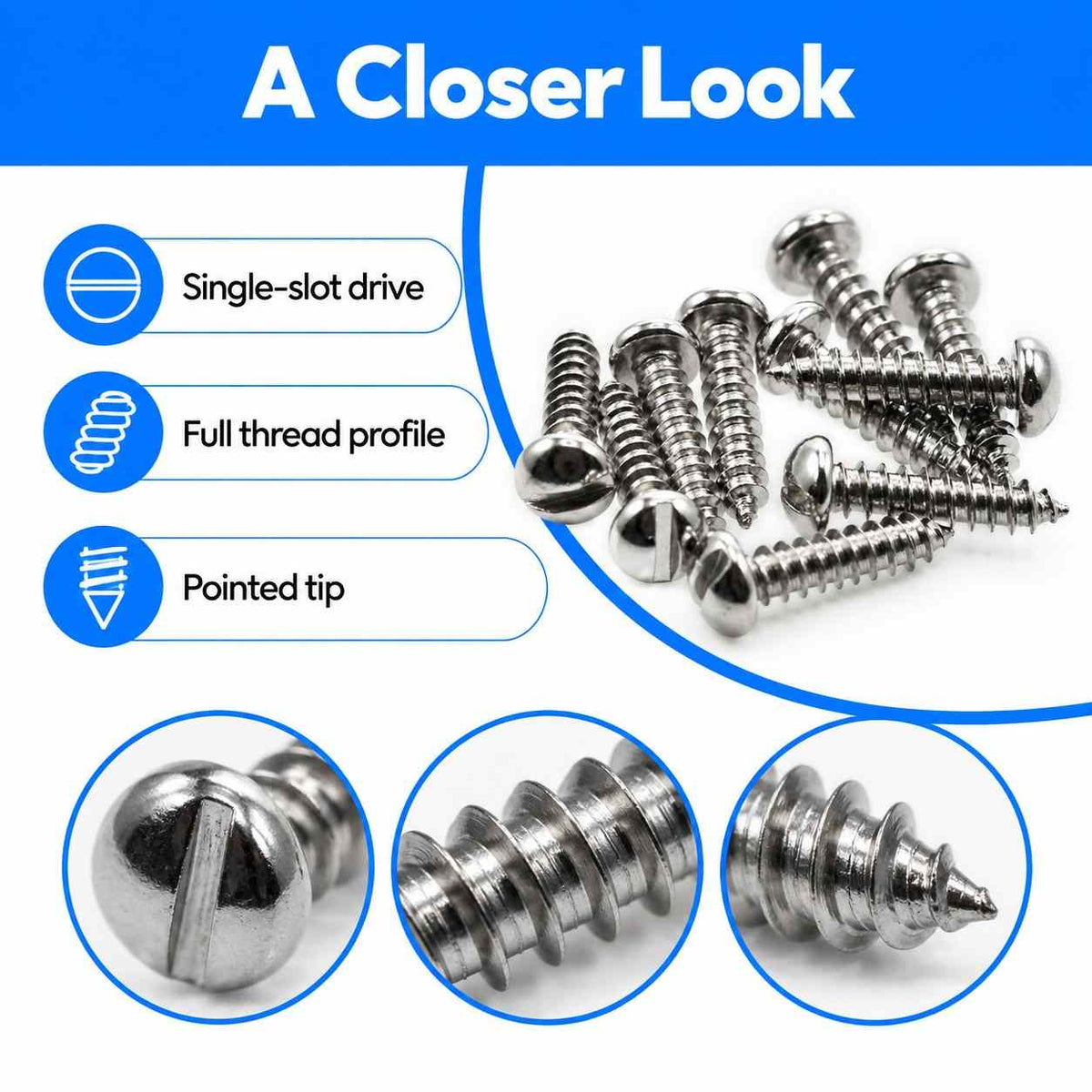 SS Pan Head Self Tapping Wood Screws-6MM