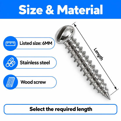 SS Pan Head Self Tapping Wood Screws-6MM