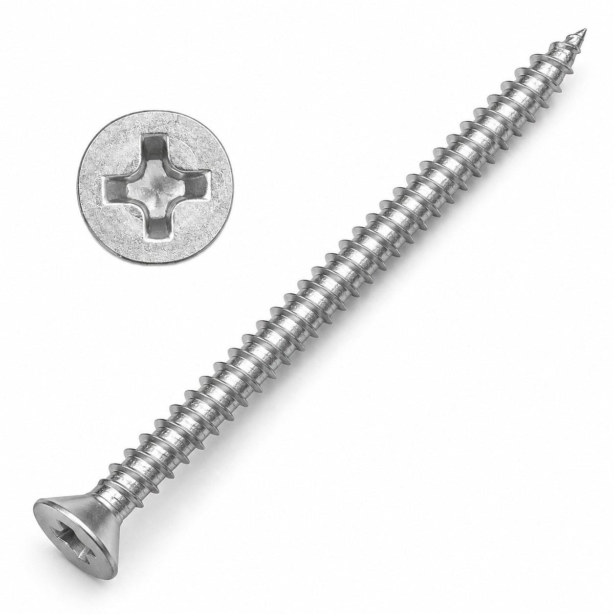 SS Self Tapping Screws-Flat CSK Philips Head-10X100mm/4"