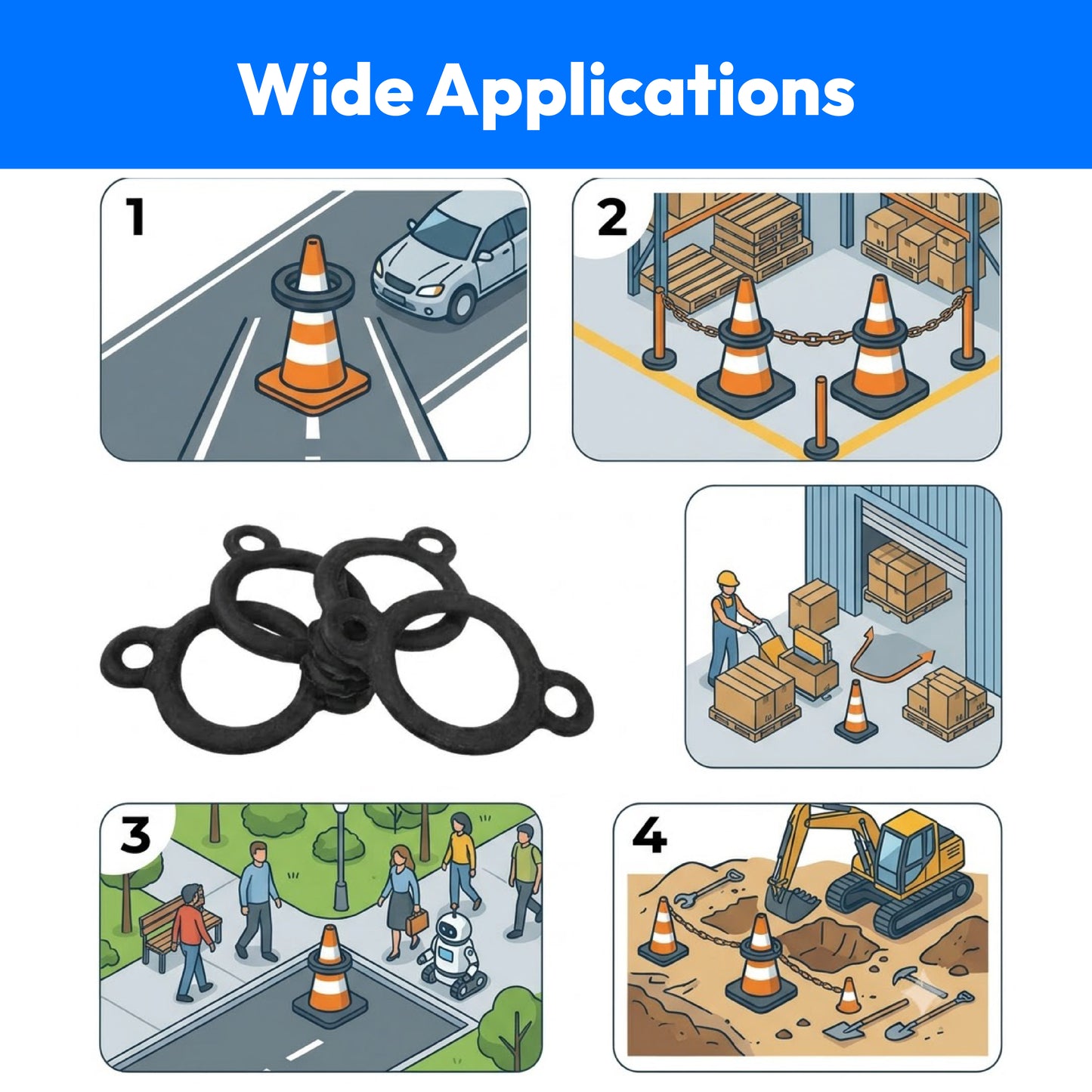 Safety Cone Rubber Ring (Pack of 15)