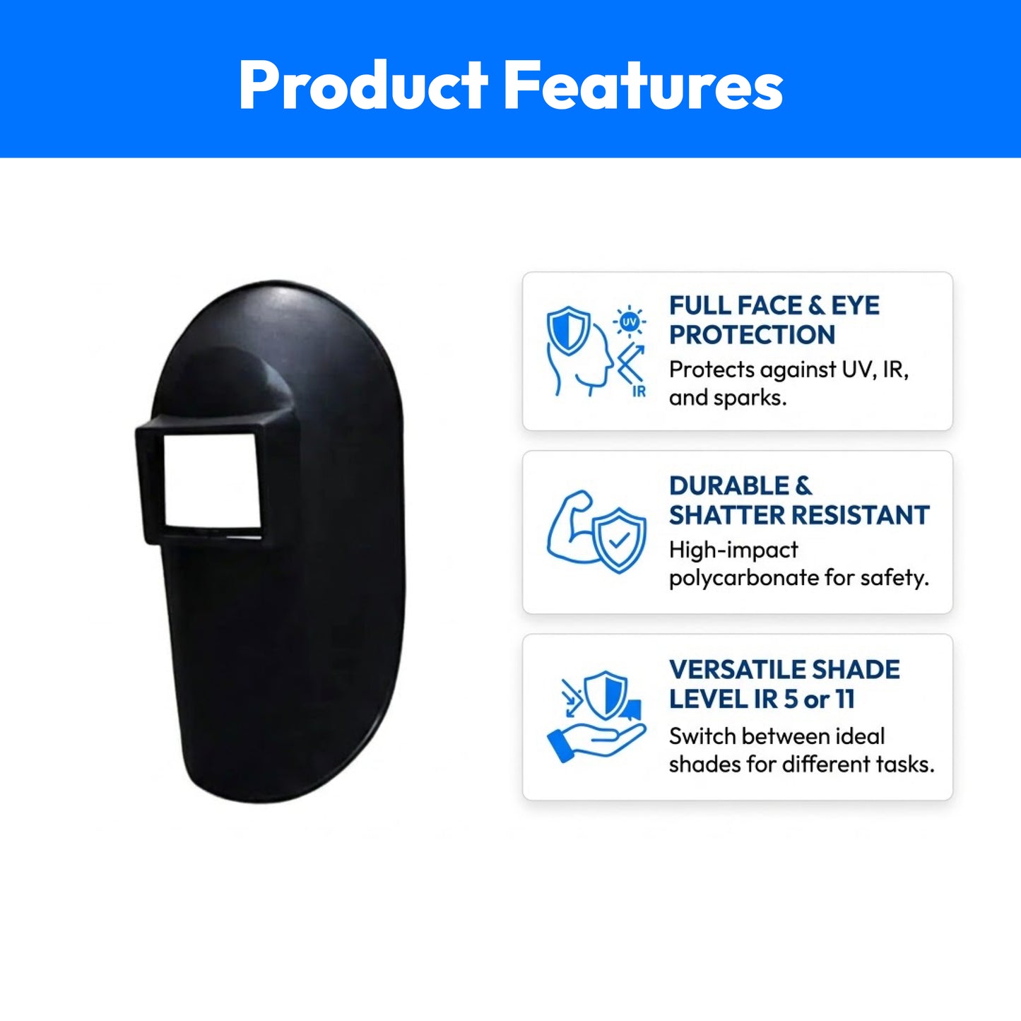 Safety Welding Face Shield-IR5 or IR11(Black)