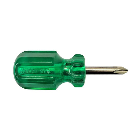 2 in 1 Stubby Screw Driver (Green and Silver-Steel)