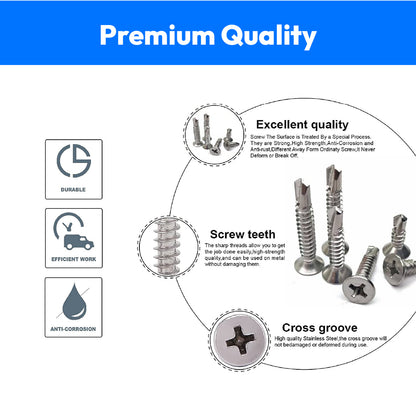 CSK Self Tapping Steel Screws-6MM (Pech)