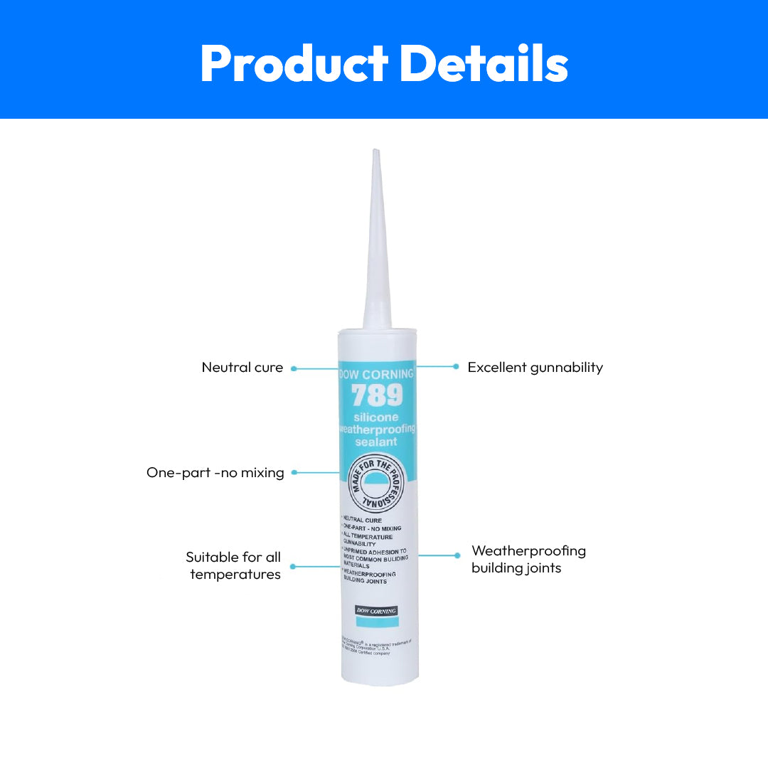Dowsil 789 Clear Weatherproofing Silicone Sealant (300ml)