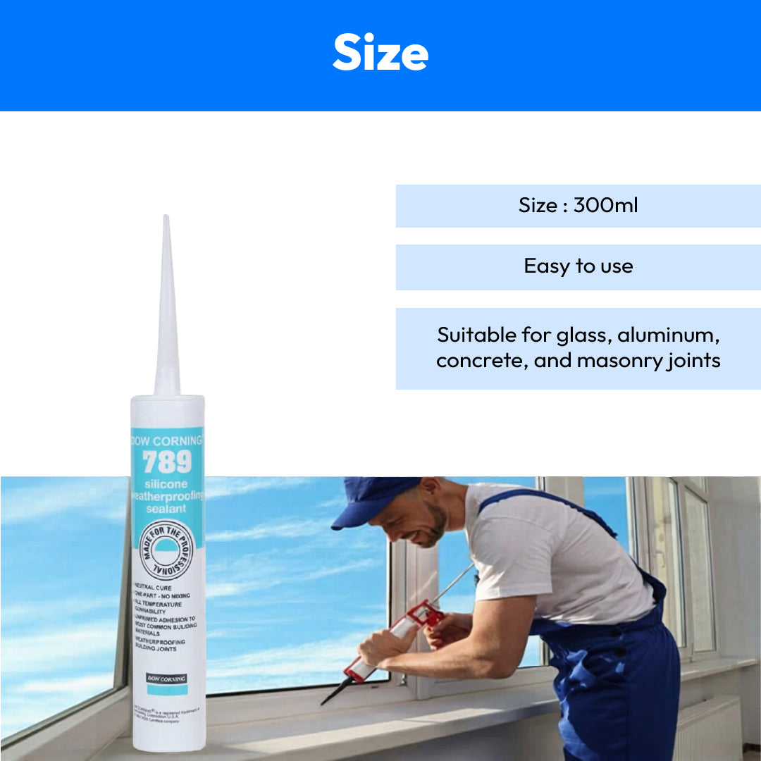 Dowsil 789 Clear Weatherproofing Silicone Sealant (300ml)