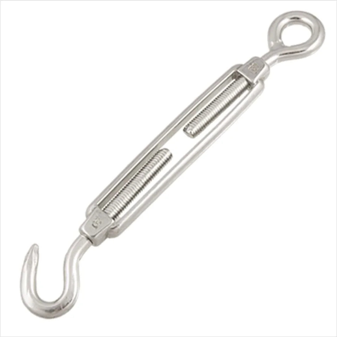 Silver Tone Hook Eye Turnbuckle 12MM-2Pcs
