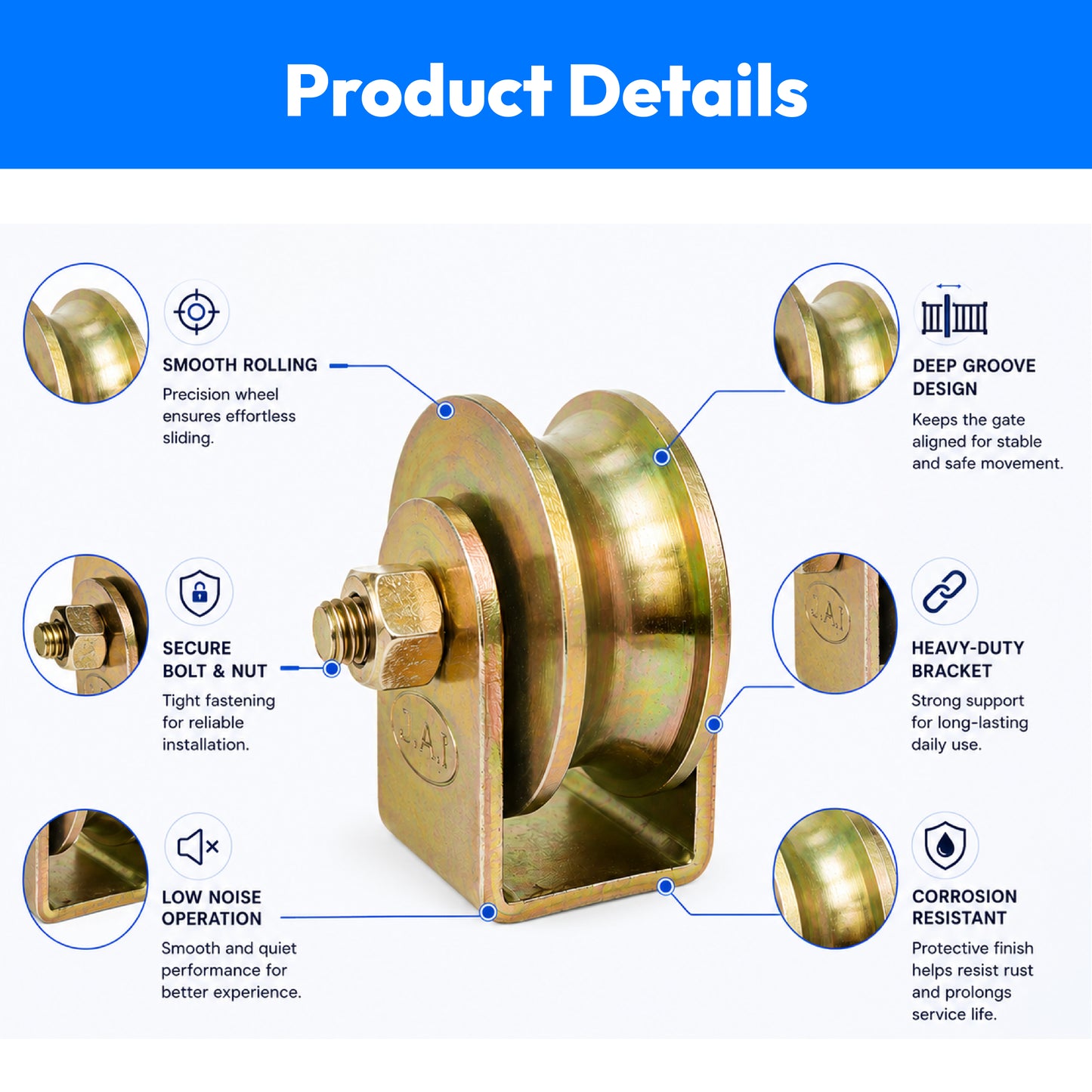 Sliding Gate Wheel-100MM Gate Roller U Track Rollers