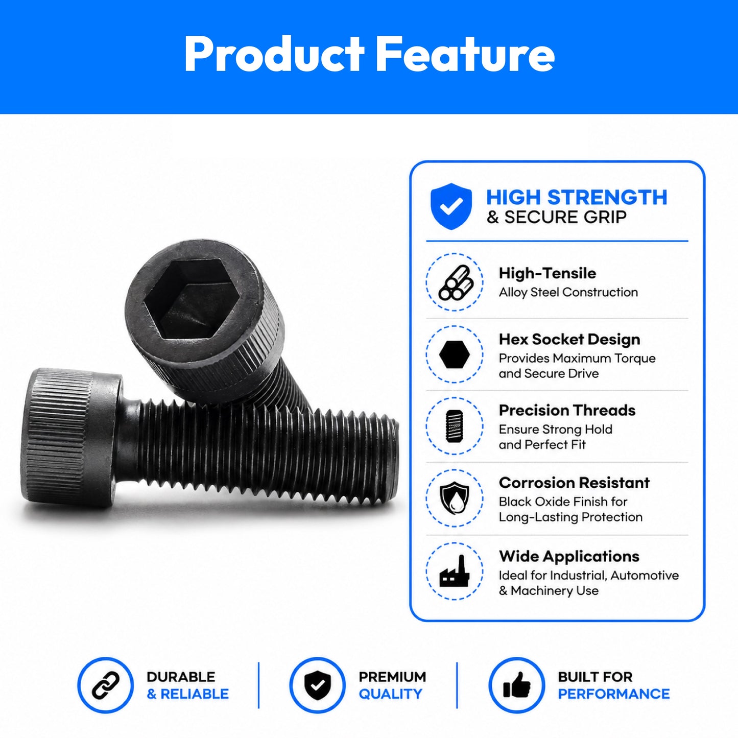 Socket Head Cap Screw M10 (ALLEN BOLT) 10 PCS