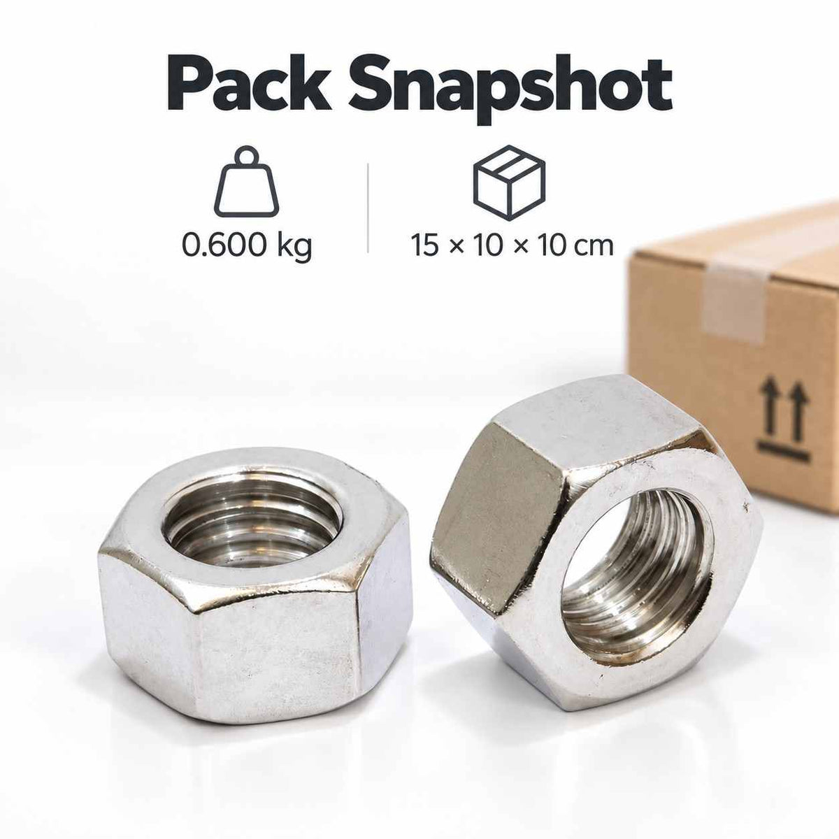 Implemental Stainless Hex Nut Bolt Dropper, 304 18-8 Stainless Steel Nuts1/2"x13-100 Pack - 1