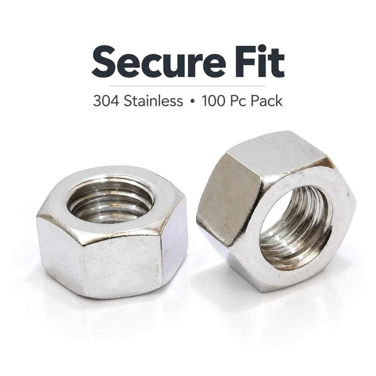 Implemental Stainless Hex Nut Bolt Dropper, 304 18-8 Stainless Steel Nuts1/2"x13-100 Pack - 1