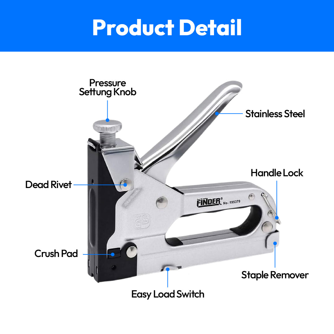 Finder Stapler 3 in 1 Multipurpose Upholstery 600 Stapler Pins