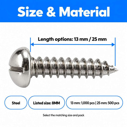 Steel Screw Pan Head Self Tapping Screw-8MM