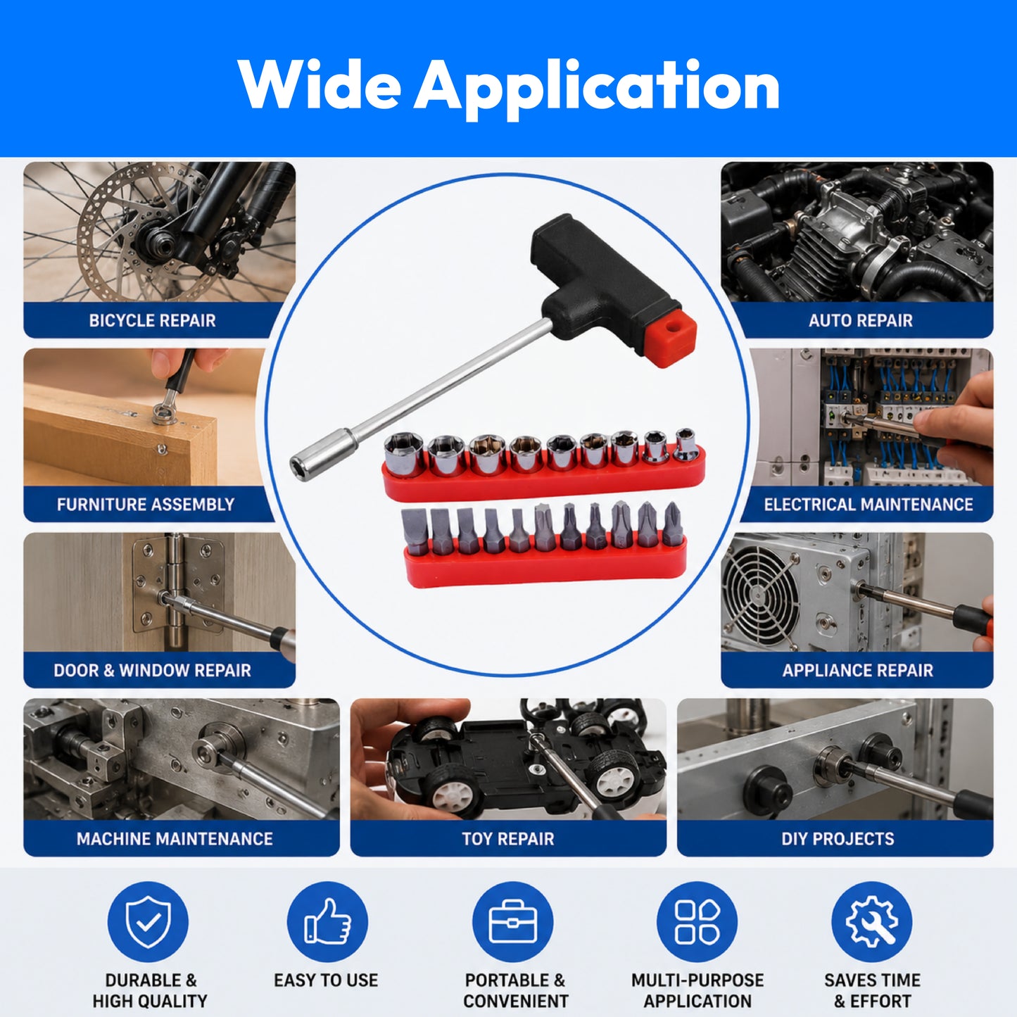 T-Bar Socket & Bit Set-22 PCS