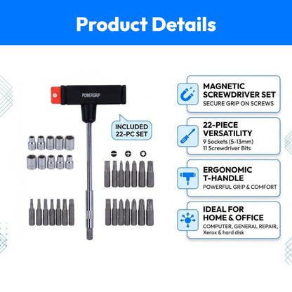 T-Bar Socket & Bit Set-22 PCS