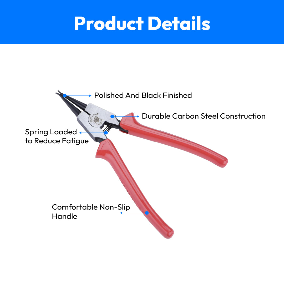 Taparia External Circlip Pliers Straight Nose-1443-7c-195mm (Plas)
