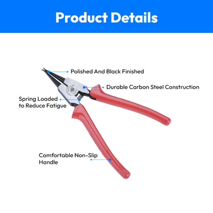 Taparia External Circlip Pliers Straight Nose-1443-7c-195mm (Plas)