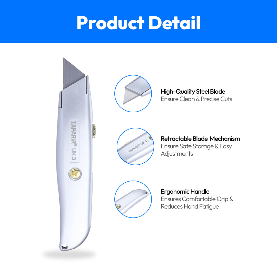 Taparia UK-3 Steel Utility Knife Card board & Paper Cutter