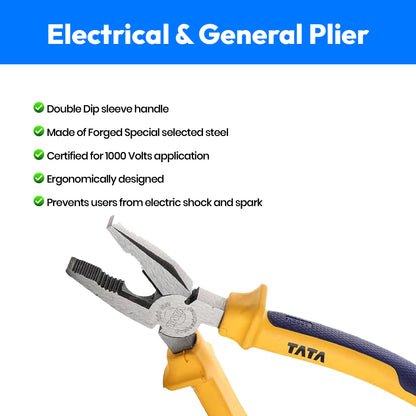 Tata Agrico Combination Plier-8 Inch/ 200 mm, (Plass)