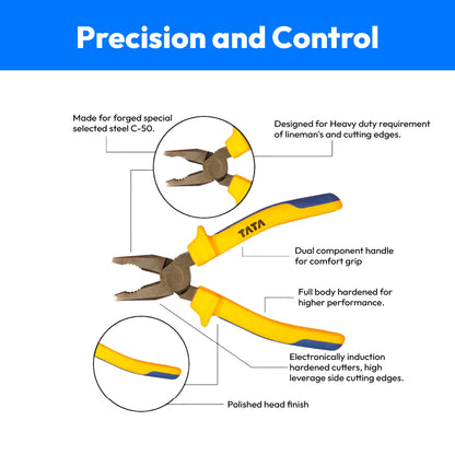 Tata Agrico Combination Plier-8 Inch/ 200 mm, (Plass)