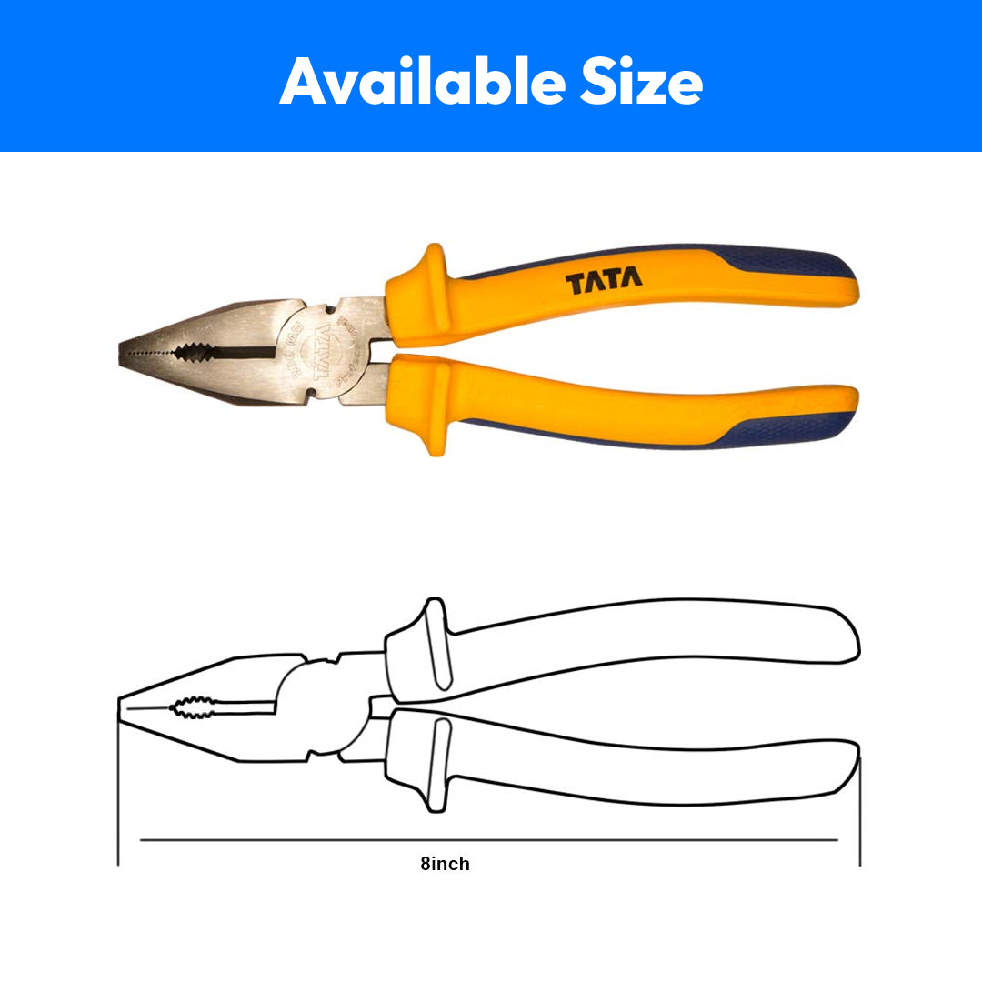 Tata Agrico Combination Plier-8 Inch/ 200 mm, (Plass)