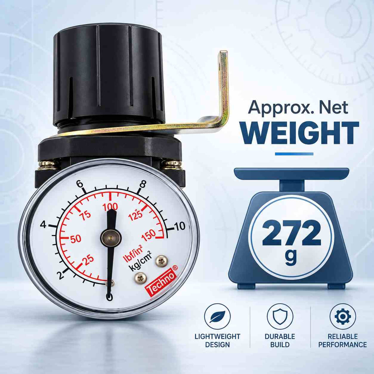 Techno AR2000-02 REGULATOR WITH GAUGE SIZE-1/4Inch