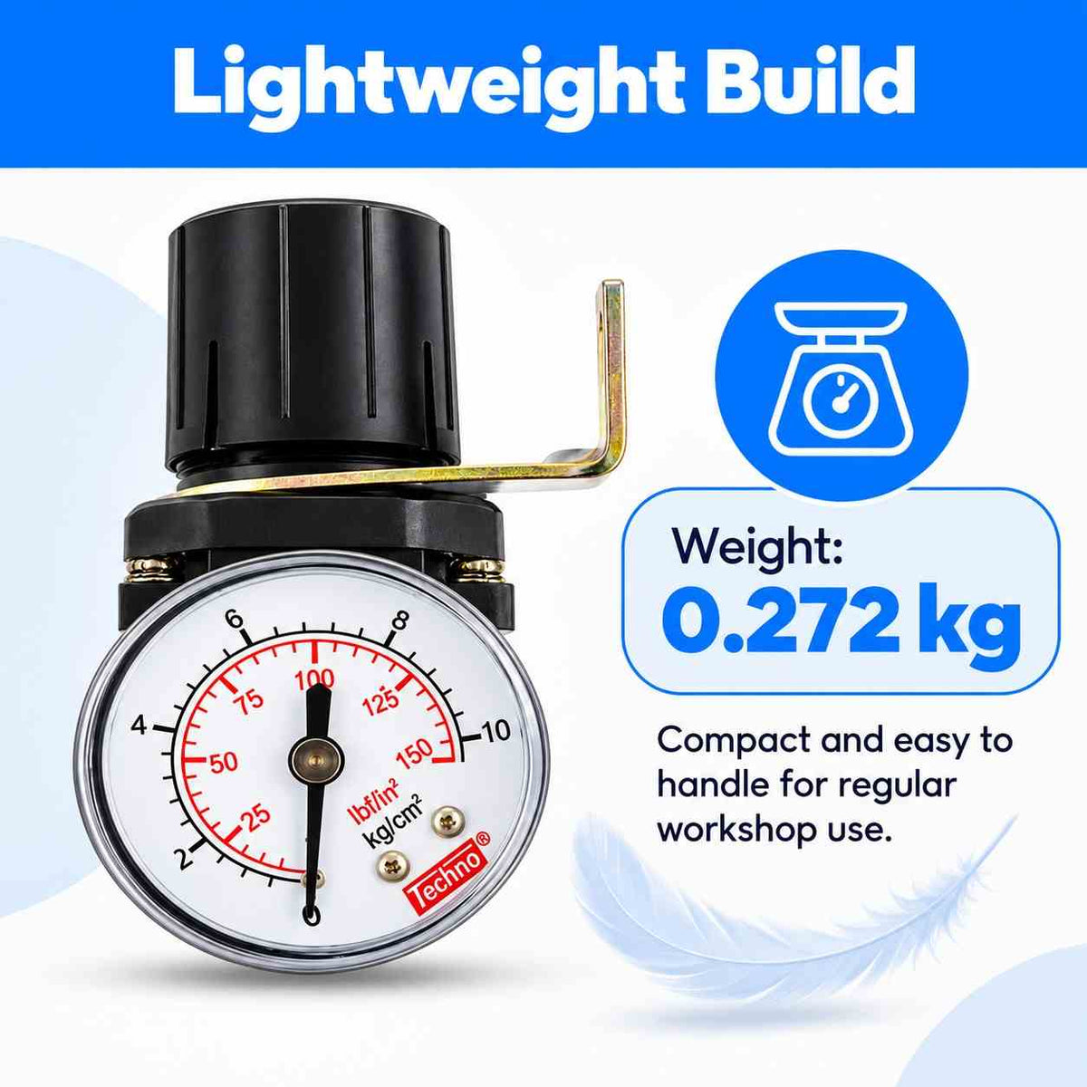 Techno AR2000-02 REGULATOR WITH GAUGE SIZE-1/4Inch