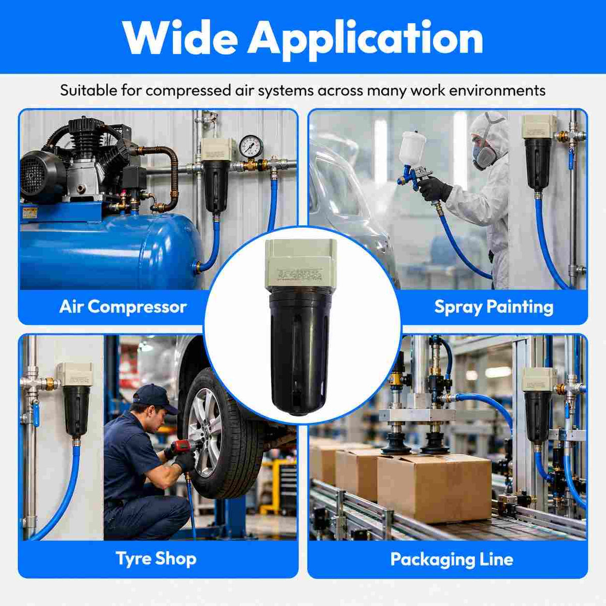 Techno Air Filter with Plastic Cover AF 2000-02-1/4Inch