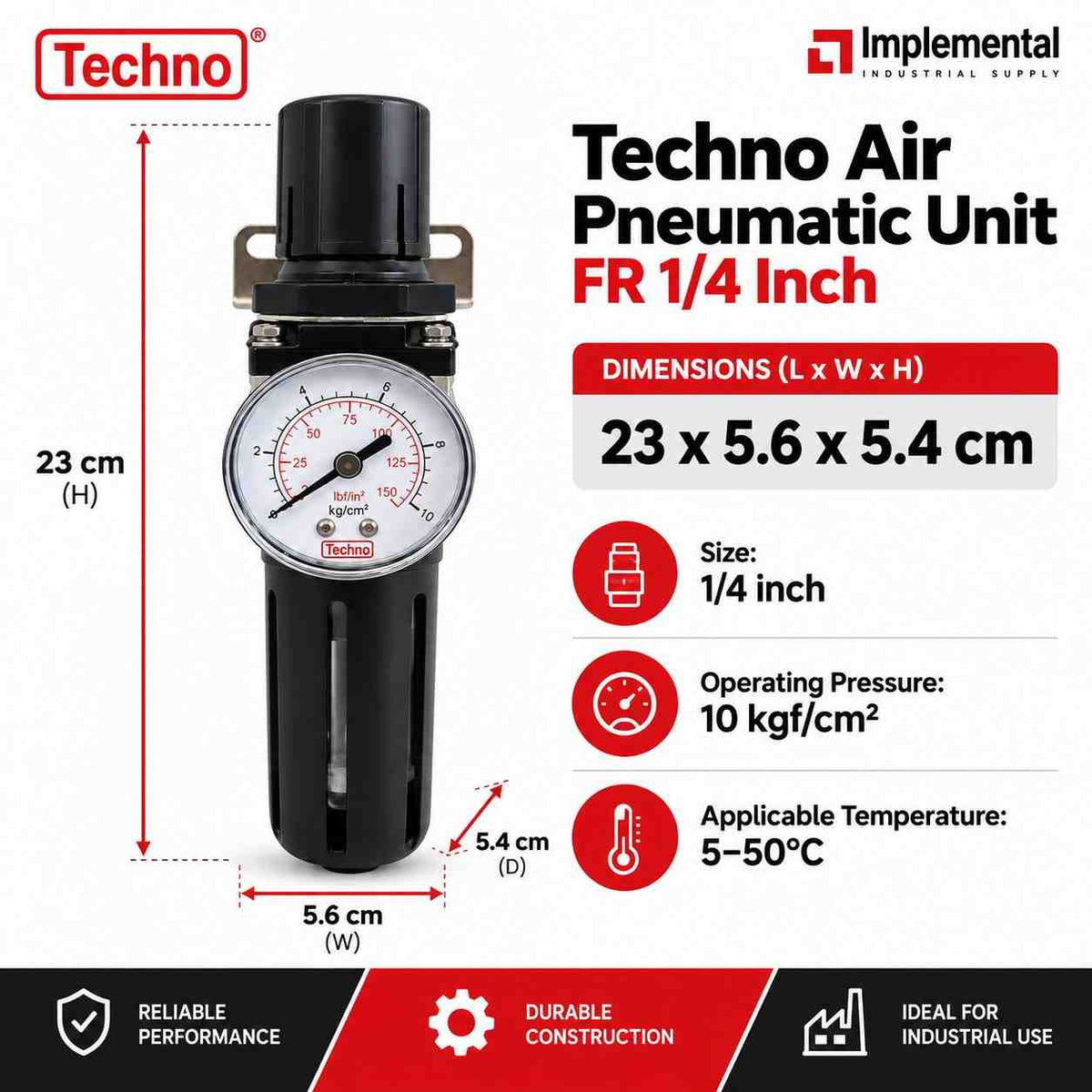 Techno Air Pneumatic Unit FR 1/4 Inch