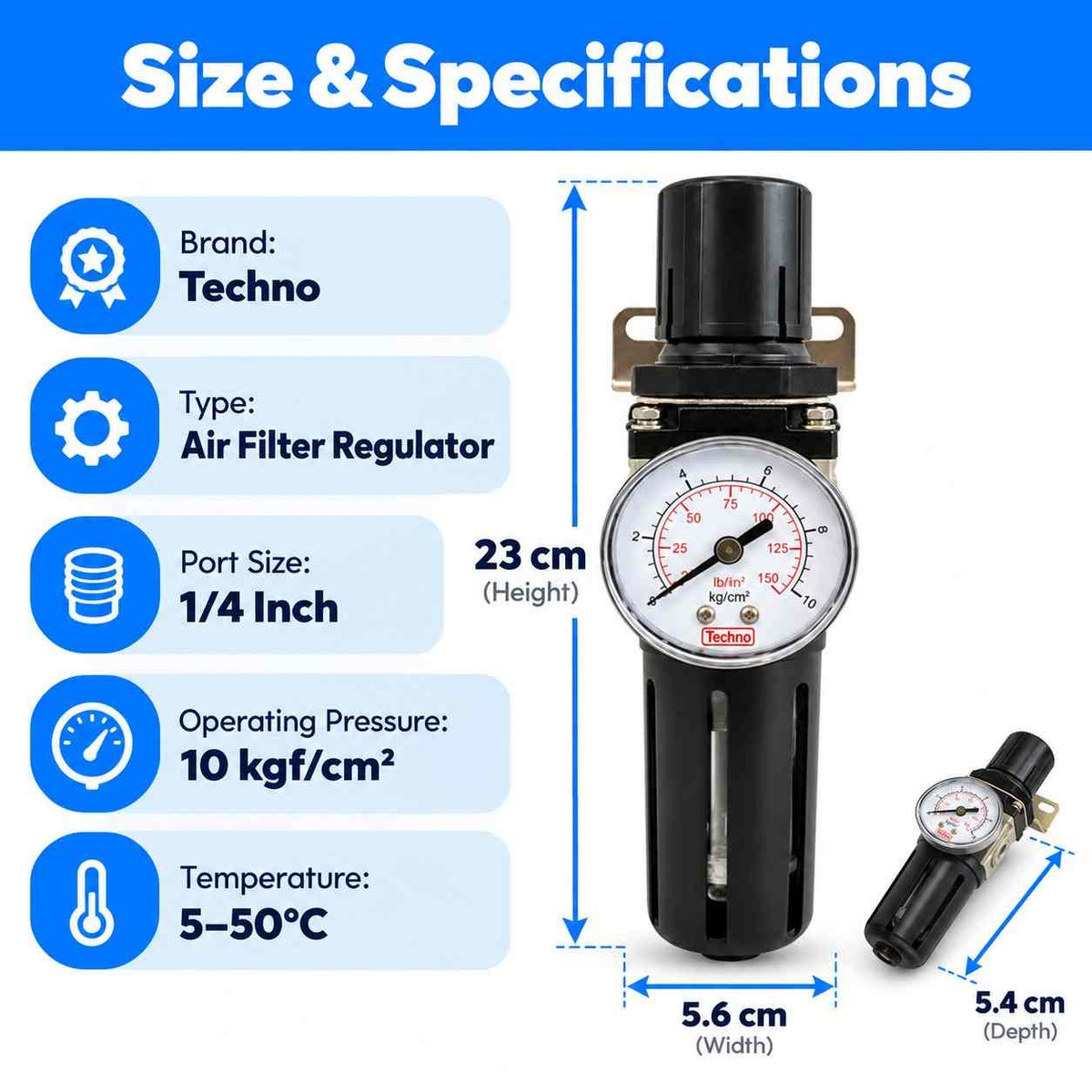 Techno Air Pneumatic Unit FR 1/4 Inch