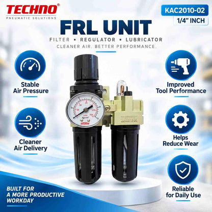 Techno FRL without Plastic Guard with Gauge KAC2010-02-1/4Inch
