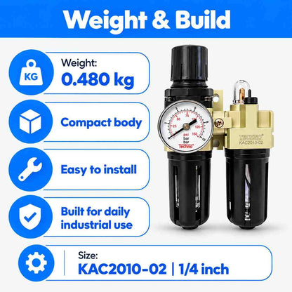 Techno FRL without Plastic Guard with Gauge KAC2010-02-1/4Inch