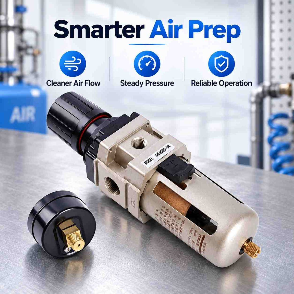Implemental Techno FR 1/2 AW4000-04 Filter Regulator - 1