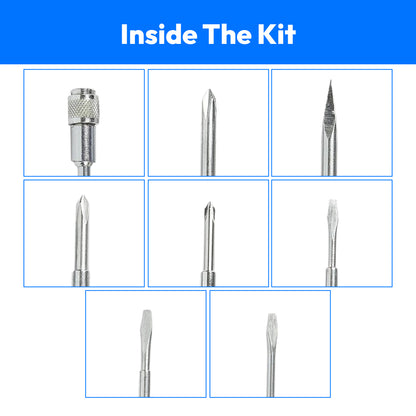 PYE-595-Electrical Tester Screwdriver Kit with 8 in 1 Blades