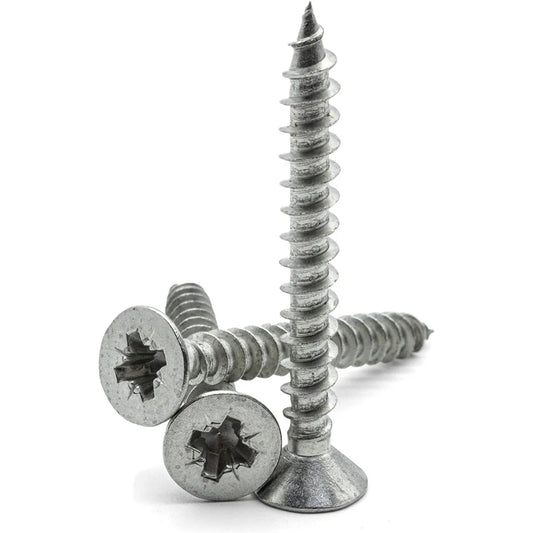 Threaded Chipboard Zinc Coated Screws-100Pcs