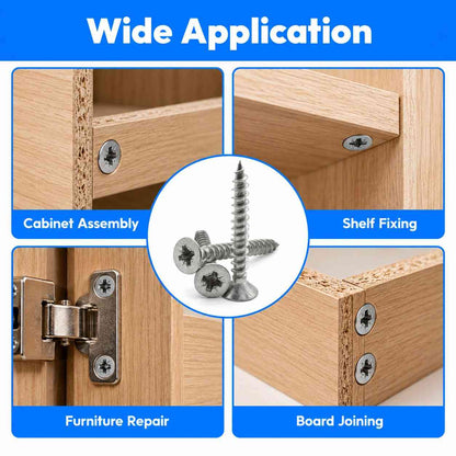 Threaded Chipboard Zinc Coated Screws-100Pcs