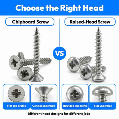 Threaded Chipboard Zinc Coated Screws-100Pcs