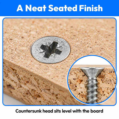 Threaded Chipboard Zinc Coated Screws-100Pcs