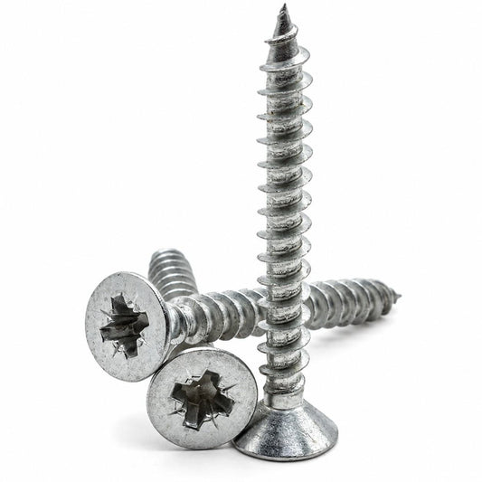 Threaded Chipboard Zinc Coated Screws-100Pcs