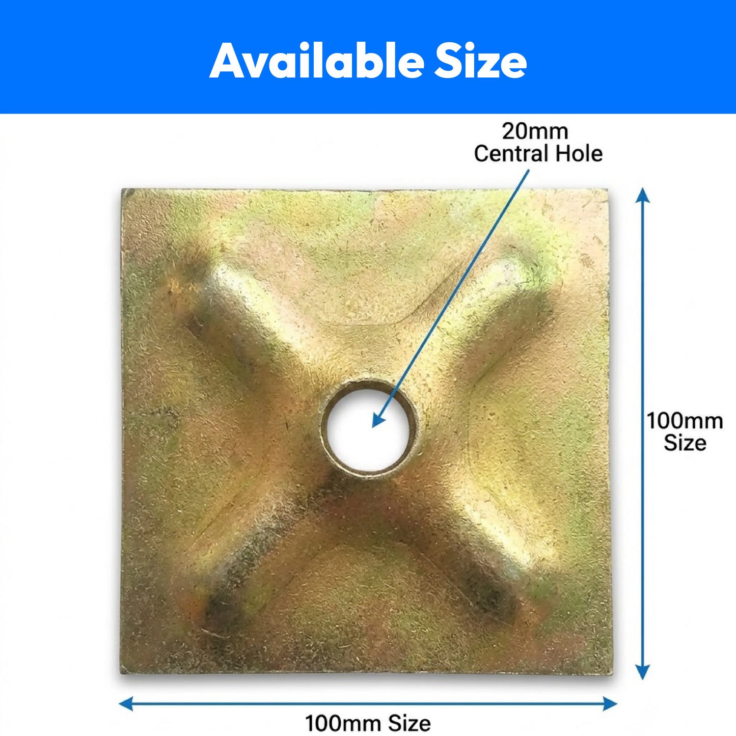 Tie rod wing nut Waller Plate 100mm Hole size: 20mm(Set o 5)
