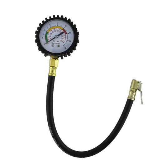 Tire Air Pressure Gauge For Bicycle Motorcycle Hose Type 0-220PSI