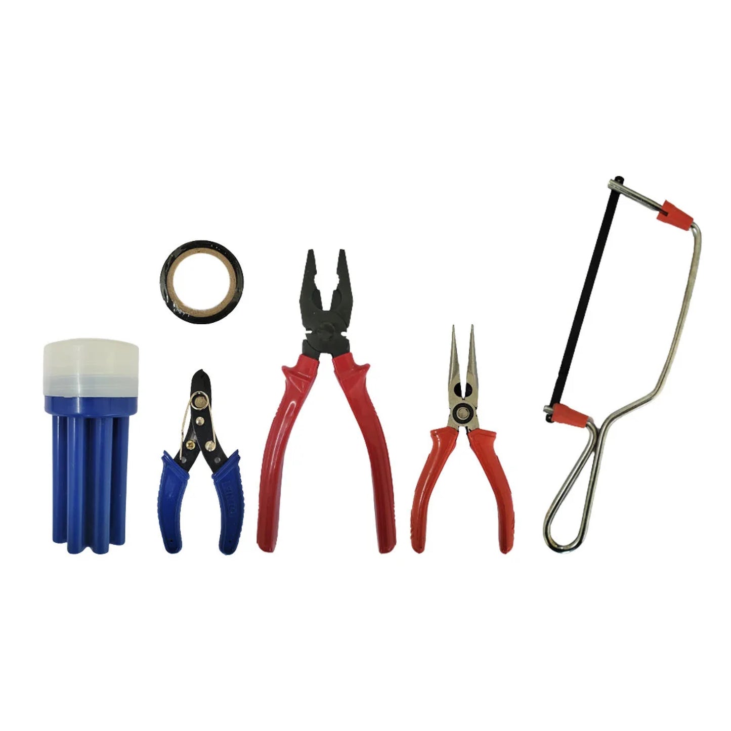 Tools Combo(Combination Plier, 2 in 1 Screwdriver, Wire Stripper, Tester, Paper Cutter, Electrical Tape, Measuring Tape)