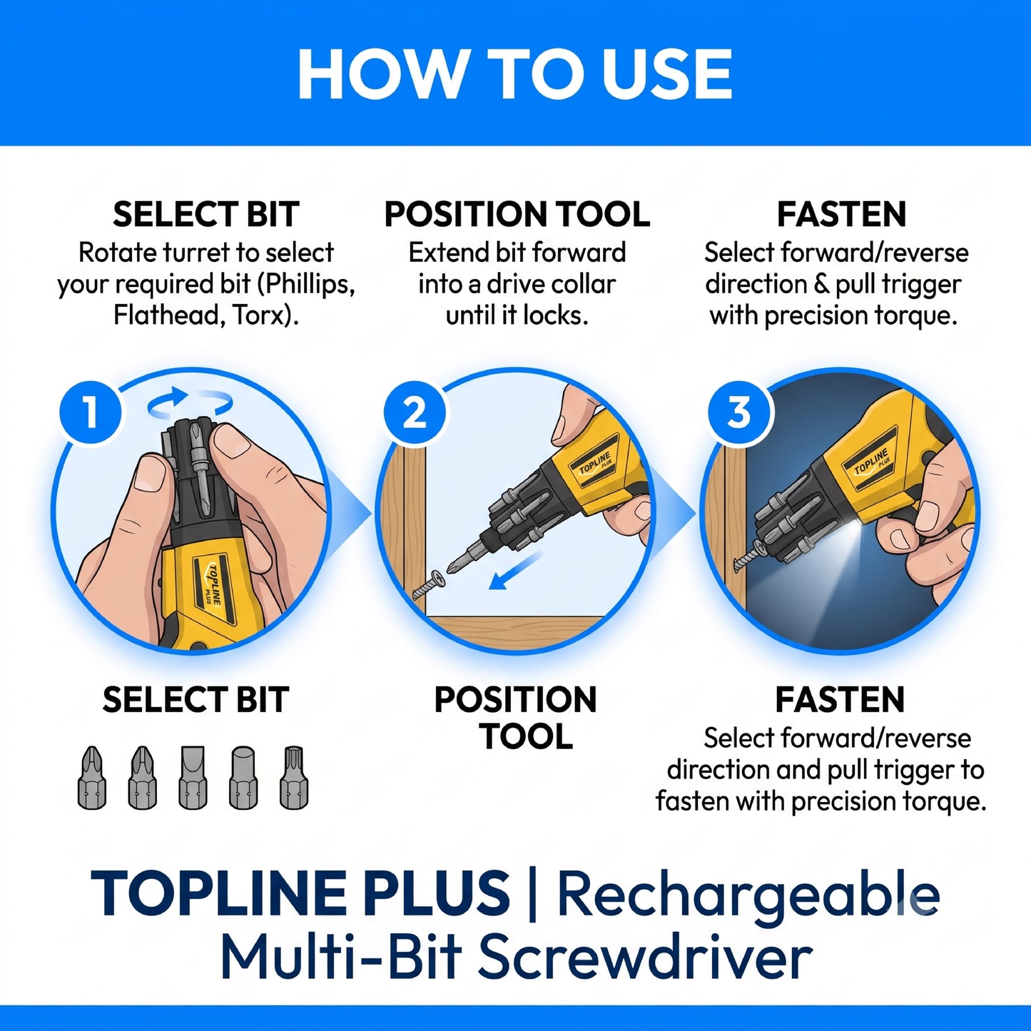 Topline Plus Screwdriver 4.8 Voltage 6.35MM(1/4")