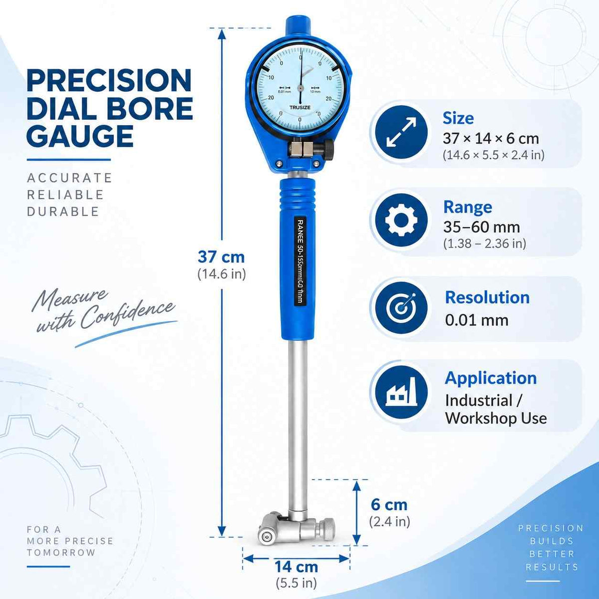 Trusize Dial Bore Gauge-35-60MM-0.01MM