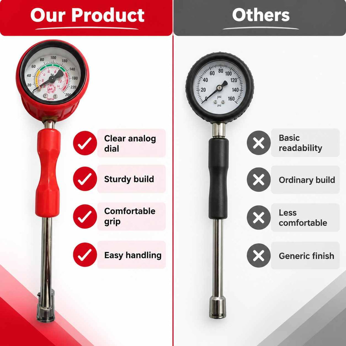Tyre Pressure Rod Gauge 0-200 PSI