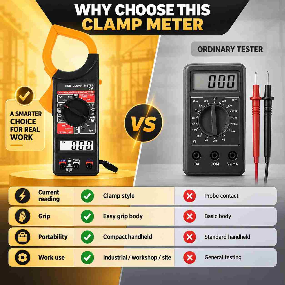 Unity AC/DC Resistance Tester Clamp Meter -266