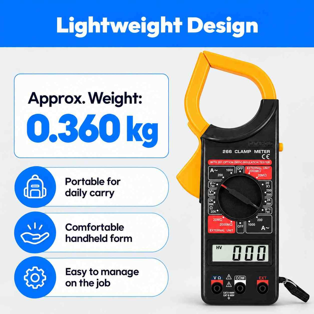 Unity AC/DC Resistance Tester Clamp Meter -266