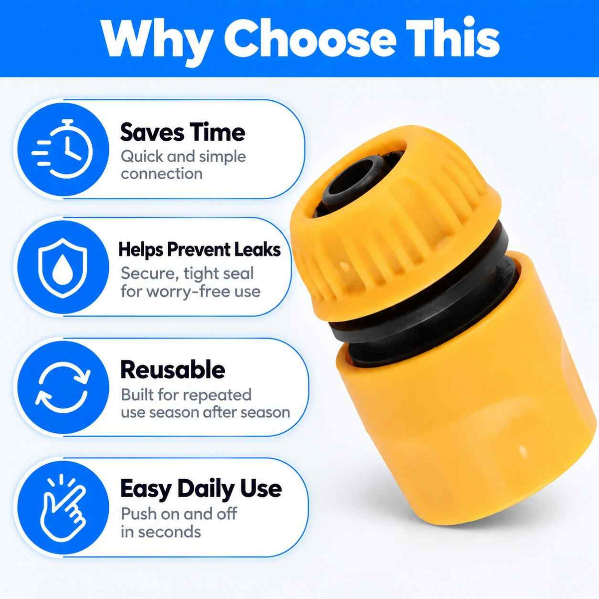 Universal Inlet Quick Connector Hose size 1/2 Inch