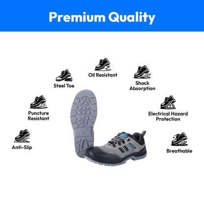 Valutex Boxer Grey & Black Safety Shoes