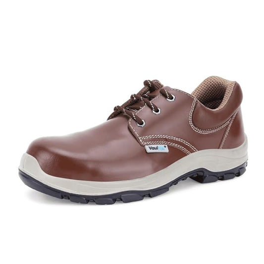 Vaultex Leather Safety Shoes Colour:Brown